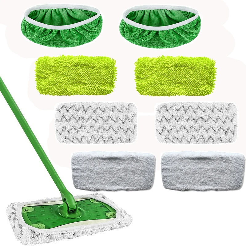 Reusable Microfiber Mop Pads Compatible for Swiffer Sweeper Mop Dry Sweeping Cloth Washable Wet