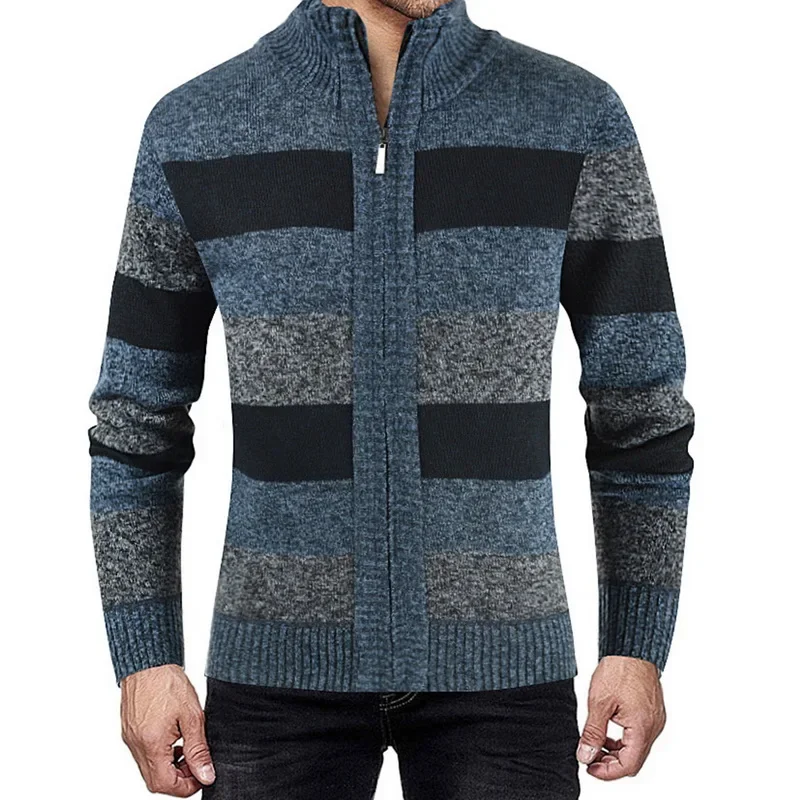 Fashion Sweaters Patchwork Knitted Cardigan Coats Mens Autumn Winter Brand Clothing Man's Knitwear Outerwear Sweatercoats Tops