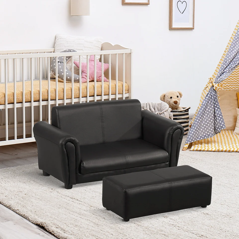Kids Sofa Set with Footstool for Toddlers