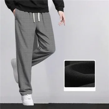 Men's Shishang Huafu style pants for casual sports and slim fit with adjustable drawstring safety pocket for outdoor wear