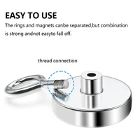 Super Strong Neodymium Salvage แม่เหล็กตะขอตกปลาแม่เหล็ก Neodymium Magnet Searcher แม่เหล็ก Neodymium ที่มีประสิทธิภาพสําหรับตกปลา 4