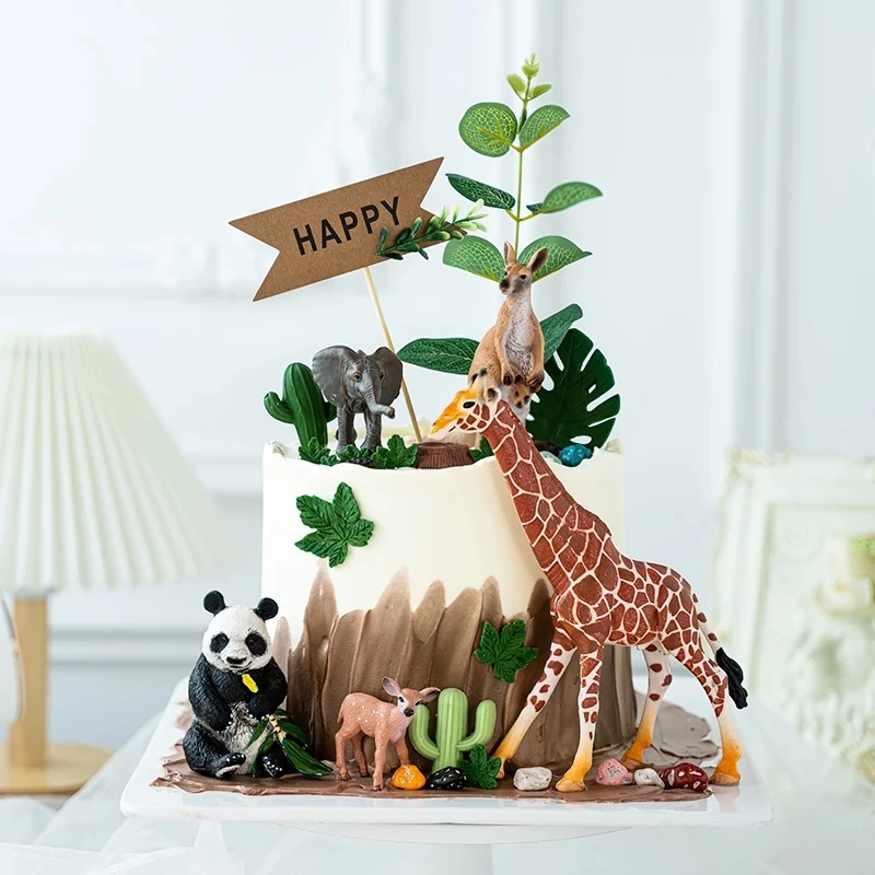 32 Pièces Décorations Gâteau Animaux – Thème Safari – Fait Main – Réutilisables – Neuf
