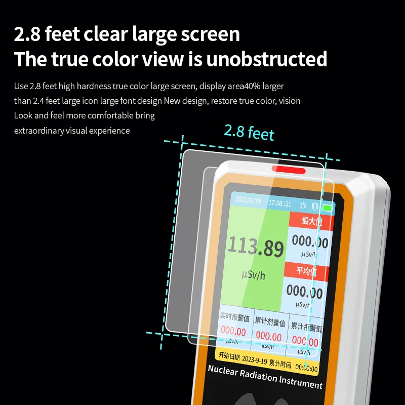 Portable Geiger Counter Nuclear Radiation Detector Personal Dosimeter X-ray &gamma;-ray &beta;-ray Radioactivity Tester Marble Detector