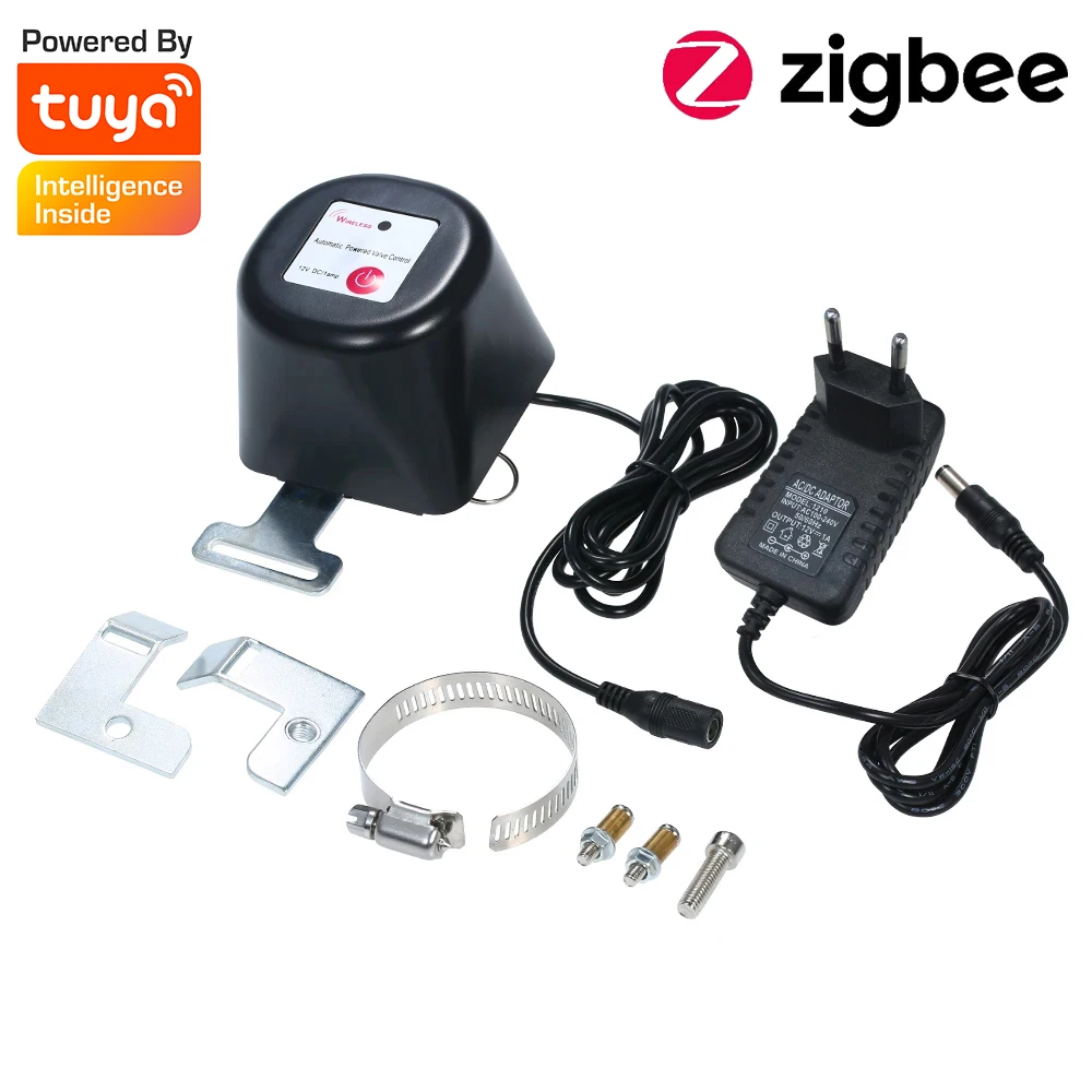 Tuya ZigBee สมาร์ทไร้สายควบคุมวาล์วน้ําแก๊ส Smart Home Automation ควบคุมวาล์วสําหรับแก๊สทํางานร่วมกับ Alexa, Google Assistant 1