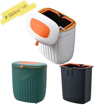 Kitchen Trash Can Wall Mounted Hanging Trash Bin with Lid Garbage Can for Cabinet Under Sink Waste Garbage Compost Bin 1
