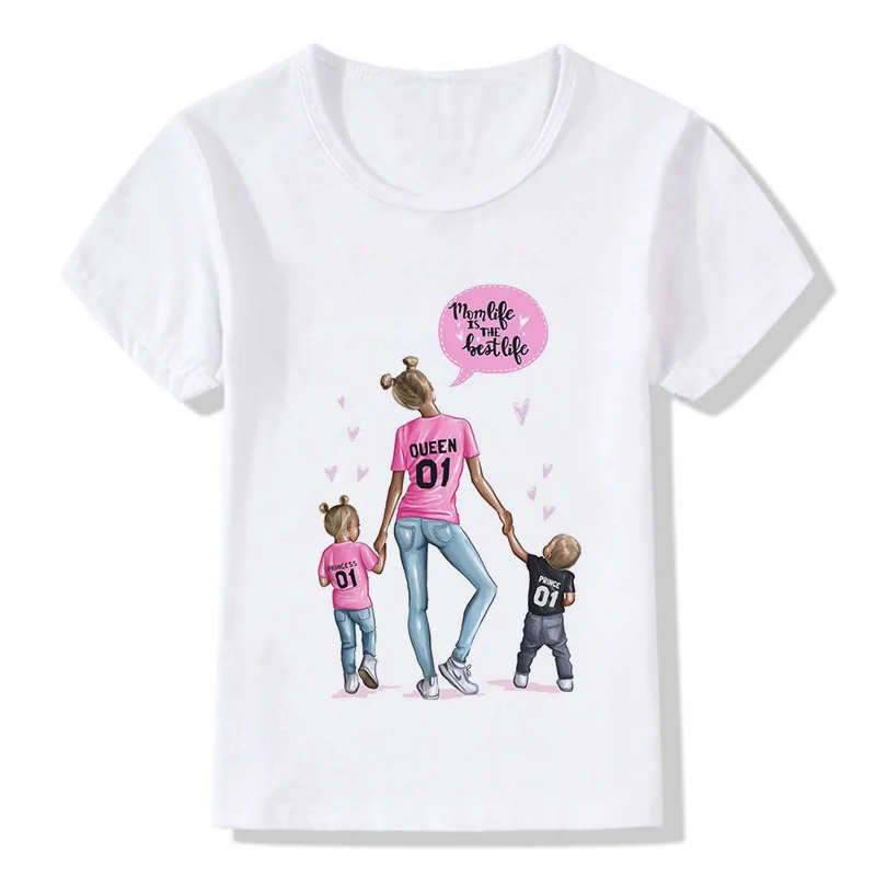 Top Estivi Super Mom Baby Girl Tshirt Magliette Abbigliamento Per Bambini Madre Love Life Bella Stampa Kawaii Abbigliamento Per Bambini