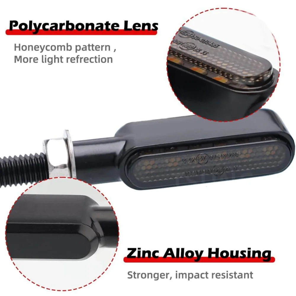 Aluminium Motorcylce LED Turn Signal Lights Amber Flowing Turn signal lamp DRL c