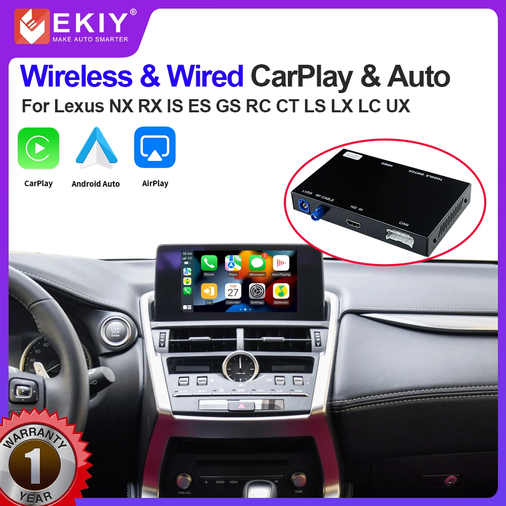 EKIY Wireless CarPlay Android Auto Module For Lexus NX RX IS ES GS RC