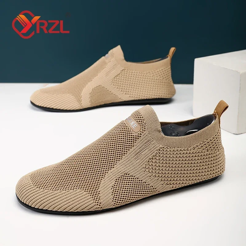 YRZL Men Mesh Loafers Driving Moccasins High Quality Flats Walking Shoes Breathable Non Slip Casual Loafers Summer Mens Shoes 2