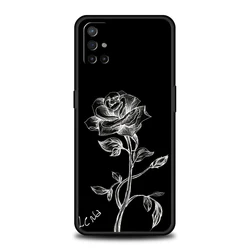 Elegant Black Floral Silicone Phone Case - Durable Protective Cover for OnePlus 8T 5G (A1)