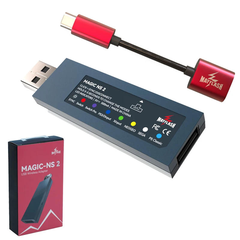 Беспроводной Bluetooth-совместимый геймпад MayFlash MAGIC NS2 USB-адаптер для игровых