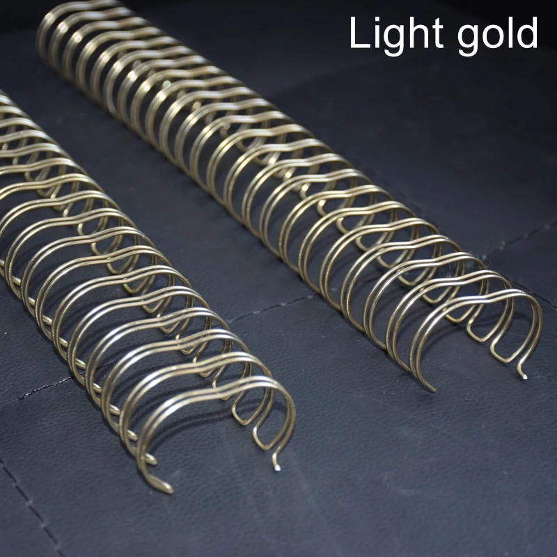 8PCS/LOT Light Gold A4 3:1/2:1 Pitch 6.4-38.1mm OY Double Coil Double Loop Wire Calendar Binding Comb Bindiing Wire Rings