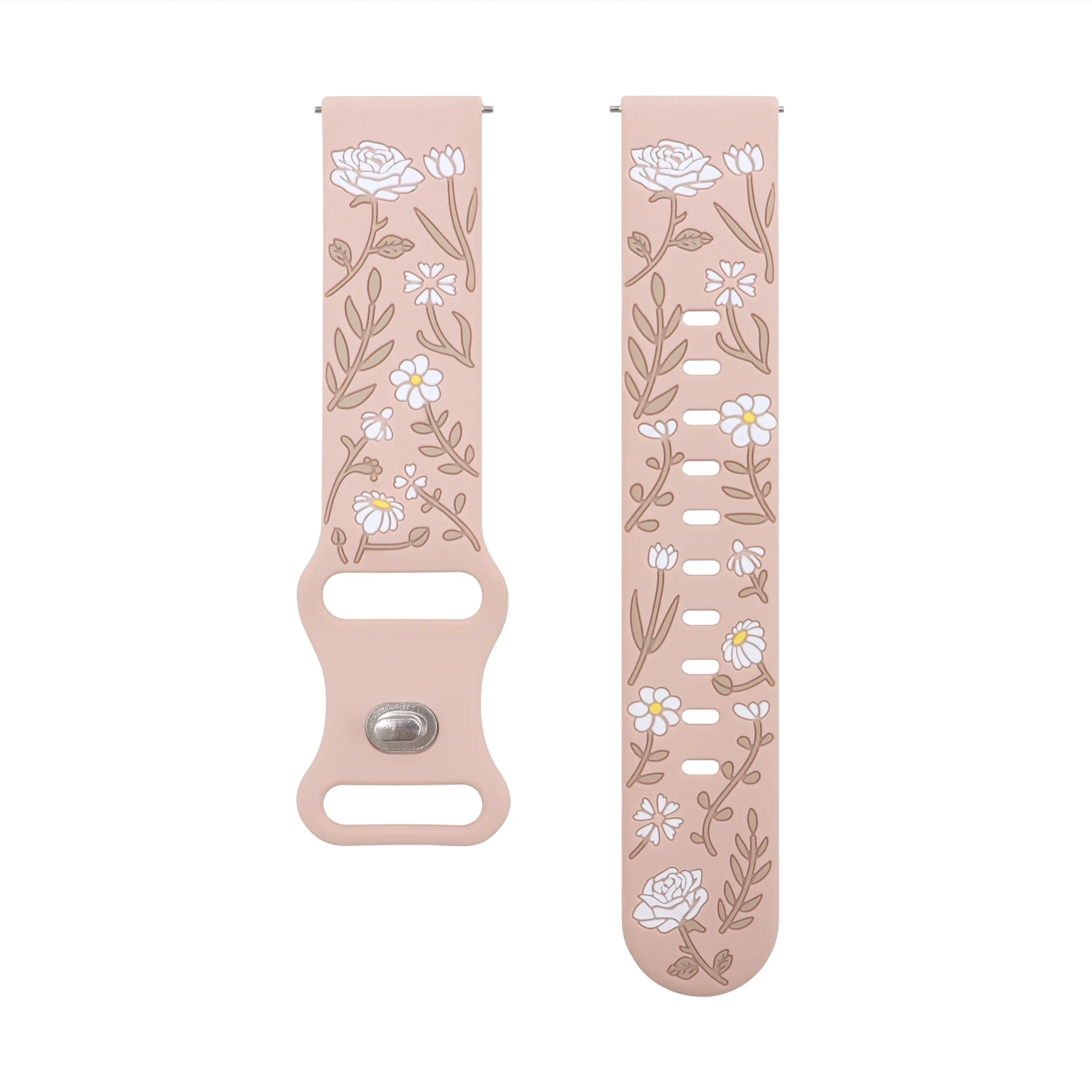 Silicone Engraved Watch Band - Adjustable 18mm/20mm/22mm Sizes