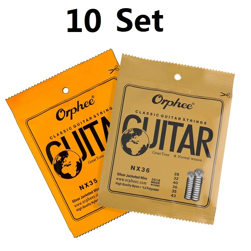 10 Set Classic Classical Guitar Strings Nylon and Silver Plated Wire