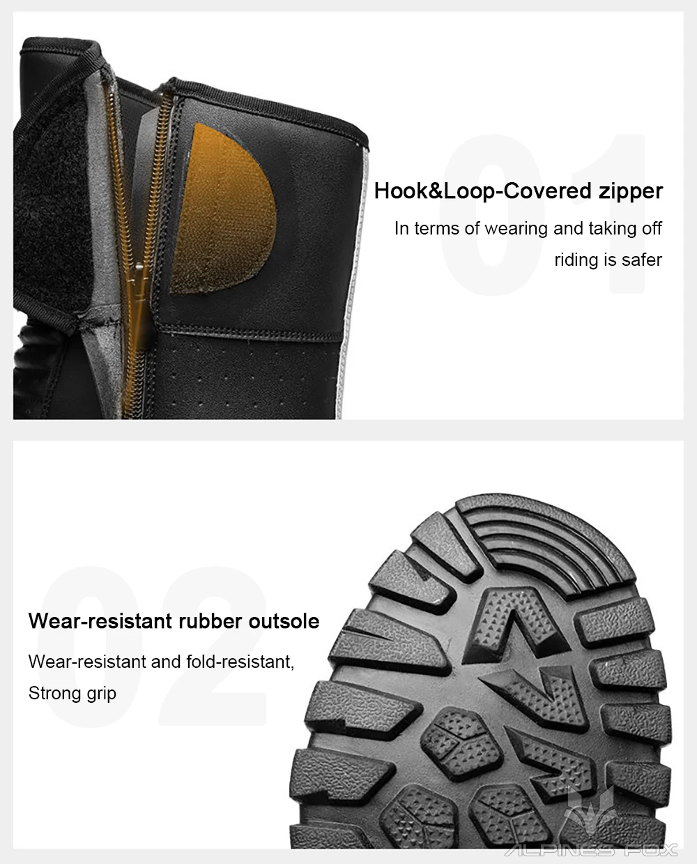 Leather Motorcycle Boots Men Classic Motocross Shoes with Reinforced Heel Toe Waterproof Vintage Motorbike Touring Boot