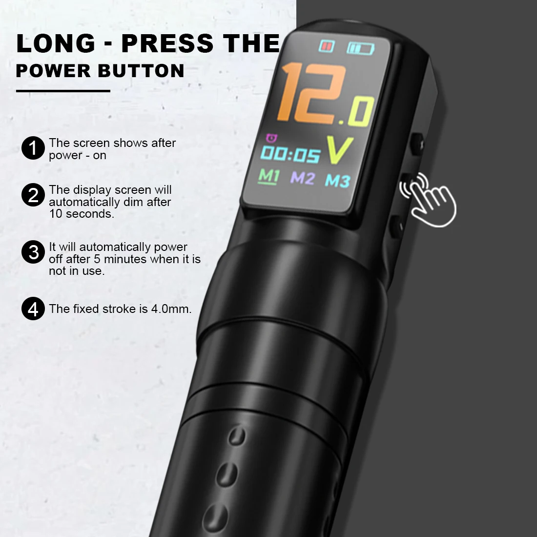 Tattoo Supplies Tattoo Pen KVM Wireless Tattoo Machine Adjustable handle Tattoo pen IPS screen 3 Modes Timing Function Speed 10V 10000rpm Guns