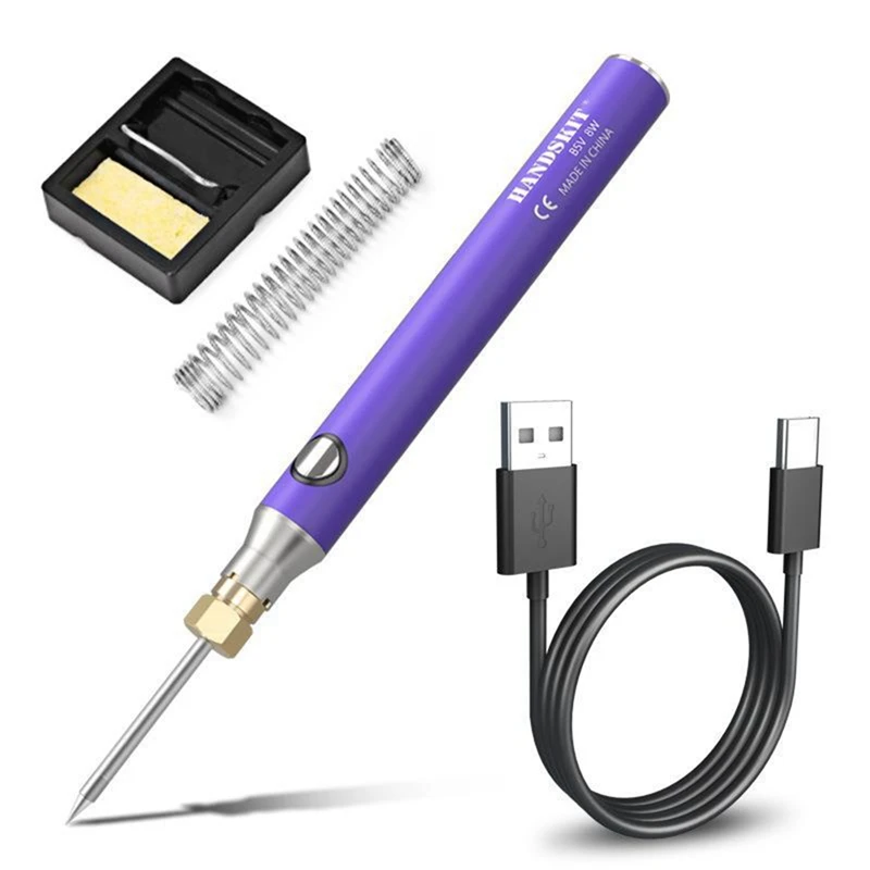 

HANDSKIT Rechargeable Electric Soldering Iron Lithium Battery Tip Model Soldering Tool Set