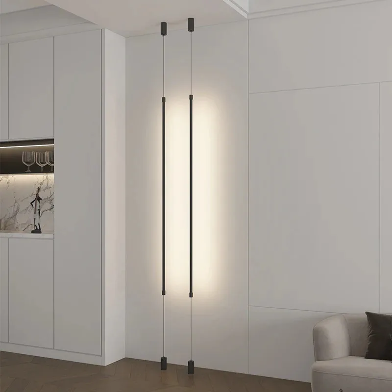 Linear Pendant Light Hanging Lamp Italian Design Minimalist Lighting Living Room Sofas Dining Room Bedroom Bedside Lamp
