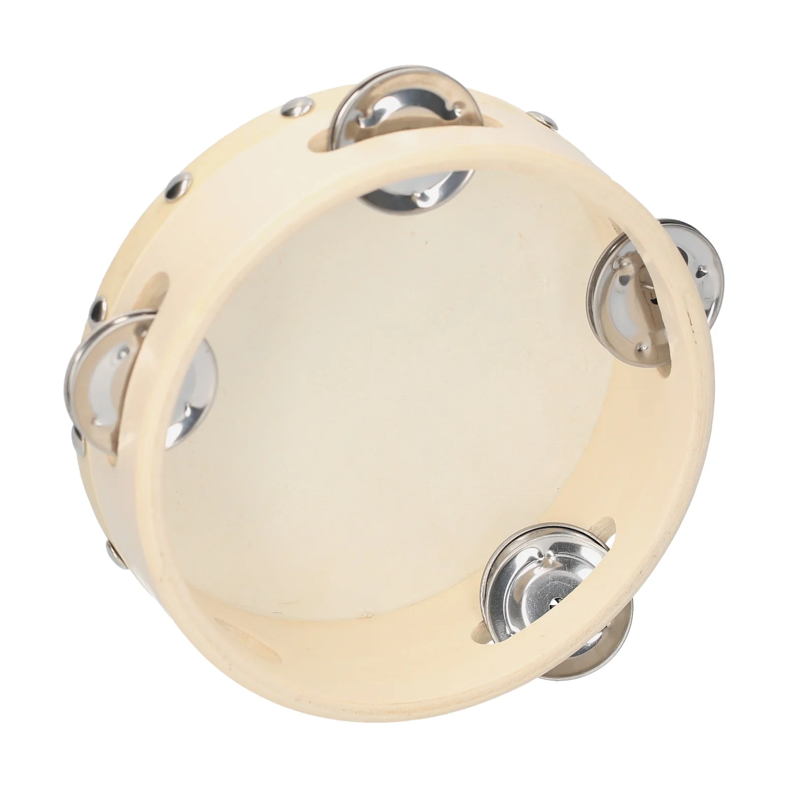 Hand Tambourine 4/6/8 Inch Hand Tambourine Single Row Jingles Sheepskin Drum Skin Wooden Tambourines Entertainment Musical Timbrel Kids