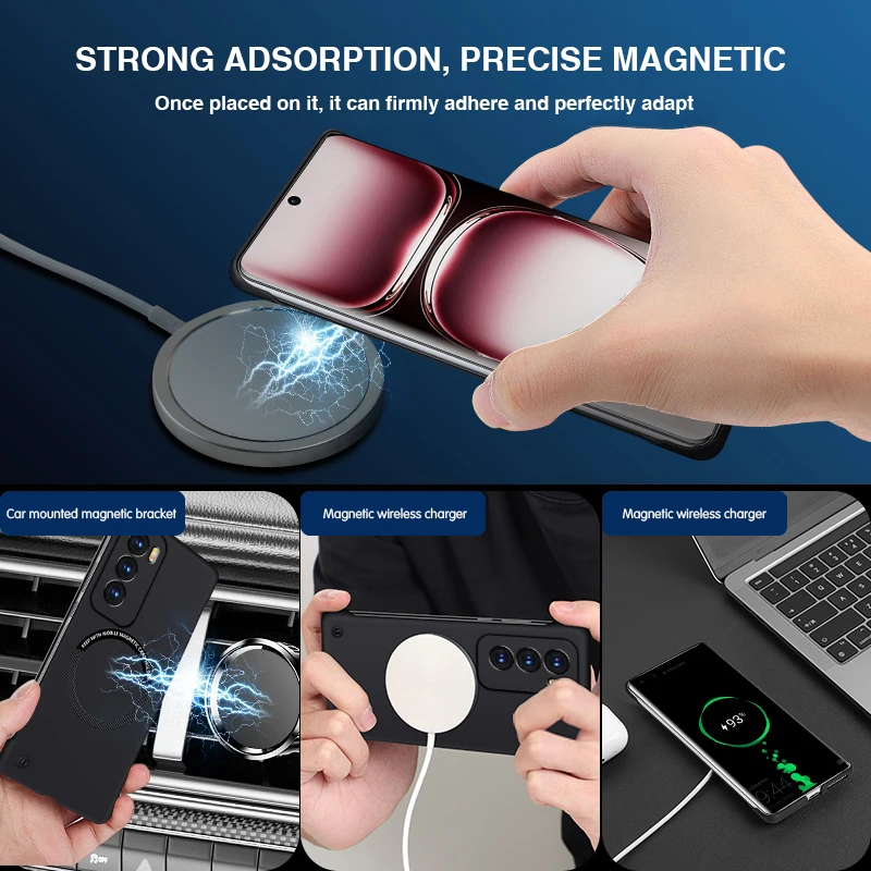Luxurious Magnetic Frameless Thin Phone Case with Hard PC Candy Color Back Cover