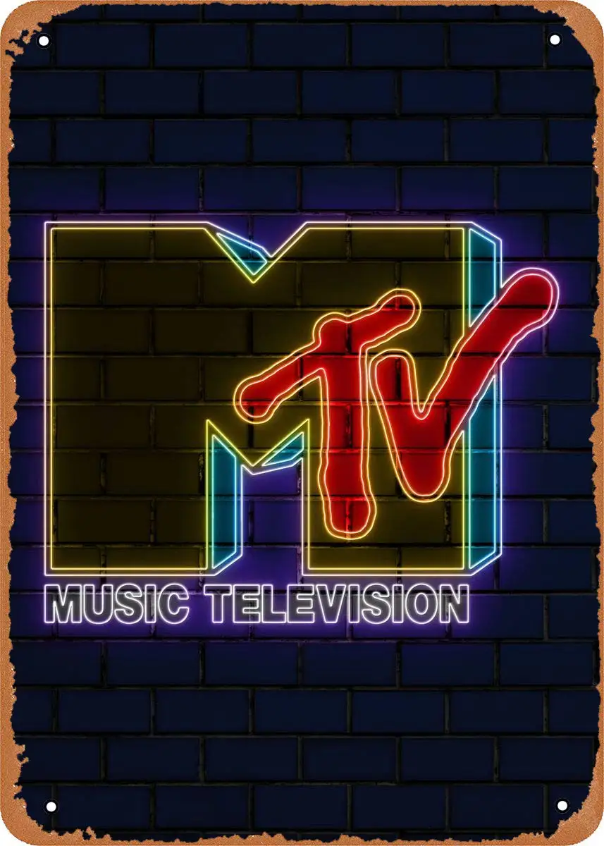 

Музыкальные неоновые вывески EICOCO MTV, ретро неоновая вывеска, плакат, металлическая жестяная вывеска 8x12 дюймов, винтажный Ретро Настенный декор