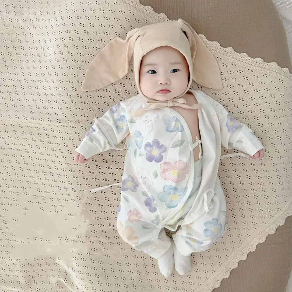 Toddler Wear Soft Baby Jumpsuit Button Design Cartoon Pattern Infant Romper Cute Printed Cotton Newborn Onesie Newborn Baby