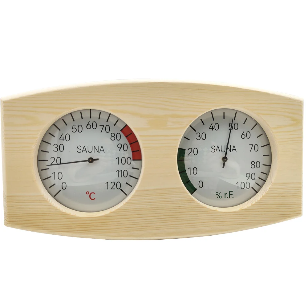 5 Type Original Wood Hemlock Sauna Hygrothermograph Durable Thermometer Hygrometer Humidity Temperature Measure Gauge For Indoor 4
