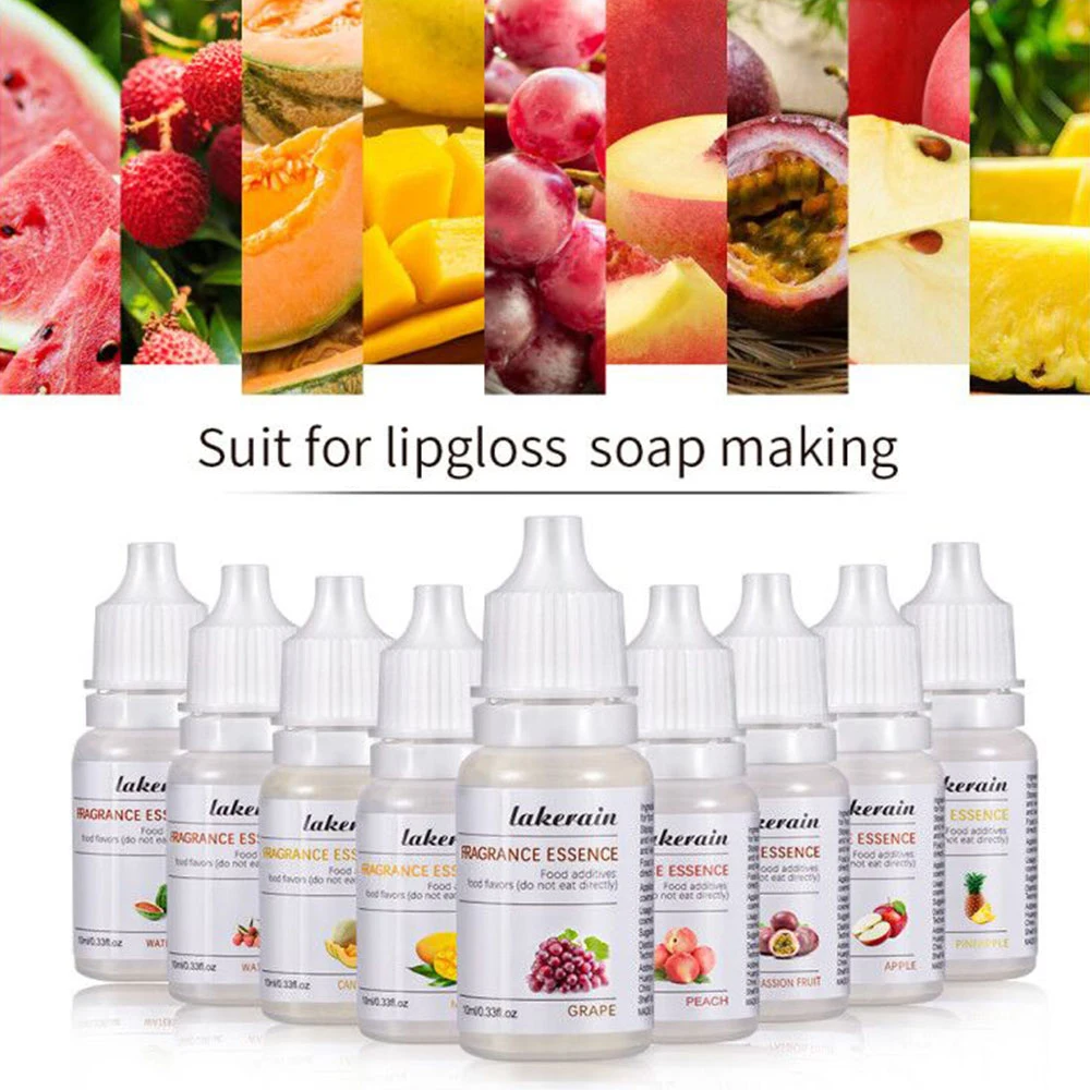 4pcs/lot Safe Fruits Essential Fragrance Oil Set 5ml Flower Flavoring Oil  for Lip Gloss DIY