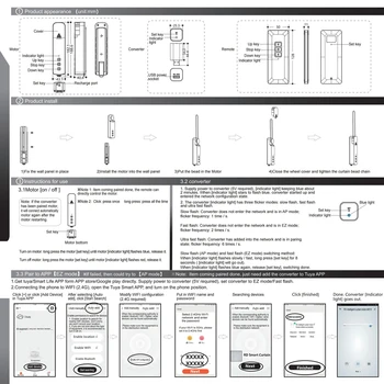 WIFI Smart Electric Curtain Motor Chain Roller APP Control Quiet Blind Pull Bead Curtain Motor System For Alexa Google Home 6