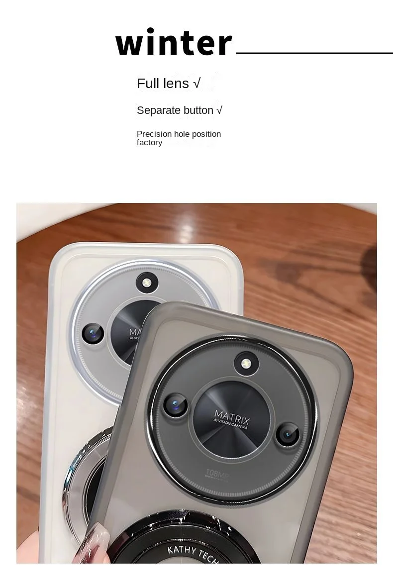 Transparent Soft Case with Magnetic Ring and Lens Protection