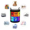 Custom Colorful Smiling Big Mouth Critters Group Laundry Hamper Large Storage Basket Scarry Animated Game Nursery Toy Organizer 5