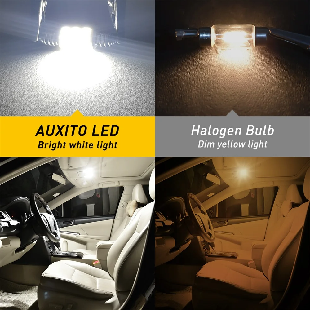 AUXITO C10W C5W LED Canbus senza errori festone 31mm 36mm 39mm 42mm per luce interna auto luce di lettura lampada targa bianca