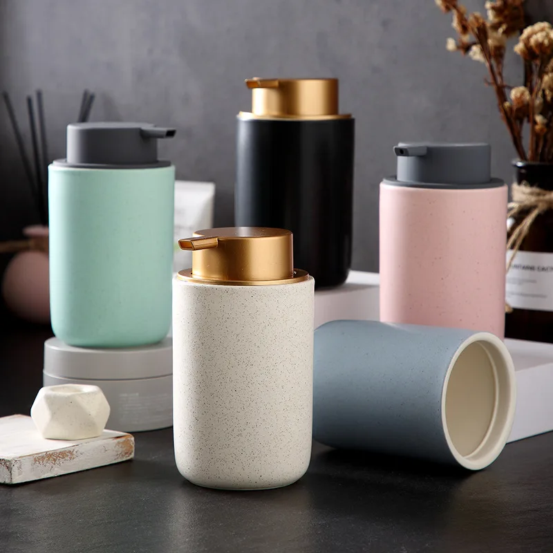 Ceramic press type bath gel bubble bottle hand wash shampoo soap dispenser bathroom accessories household liquid lotion bottle soap dispenser
