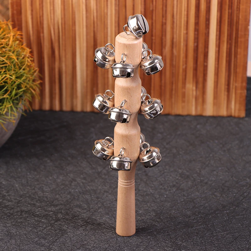 1Pc Wooden Rattle Children Discussion Musical Instrument Toys For Party Kids Early Education Handbell Kindergarten Teaching Aids