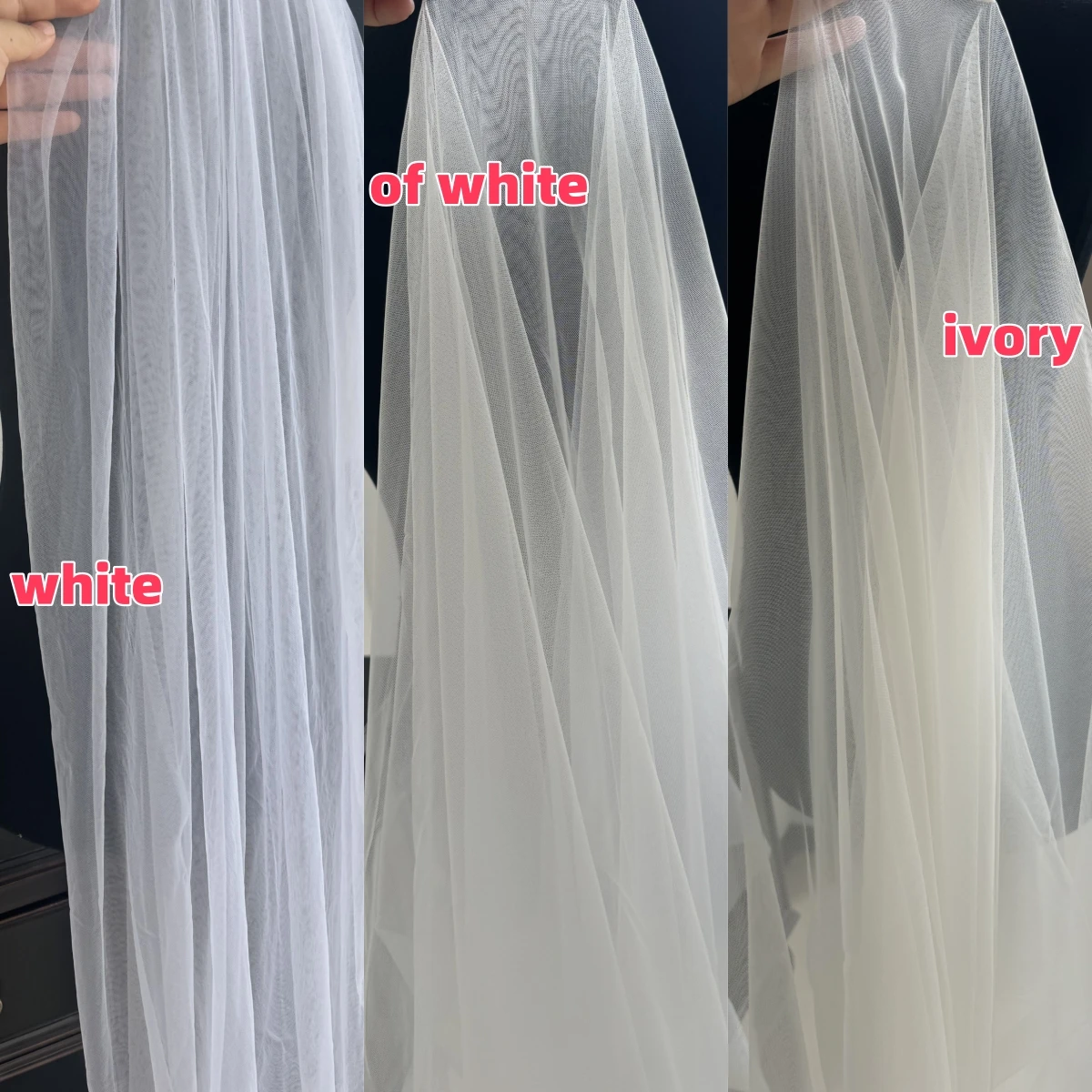 TOPQUEEN V131 2-stufiger minimalistischer Hochzeitsschleier mit Rouge-Schleier für die Braut, Junggesellenabschied, Braut-Accessoires, Brautschleier – Detail 9