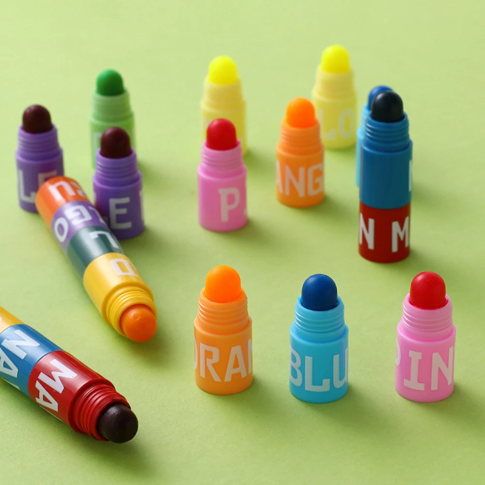 Color Highlighter Detachable Splicing Creative Cute Pens Retro Graffiti Marking Pen for Kids Students School Stationery Supplies highlighter marker,highlighter pen,marker pen,art marker