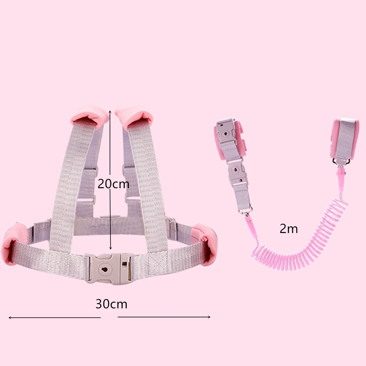 Infants and young children's loss prevention belt traction rope Baby loss prevention bracelet 2m spring rope Walking baby safety 3