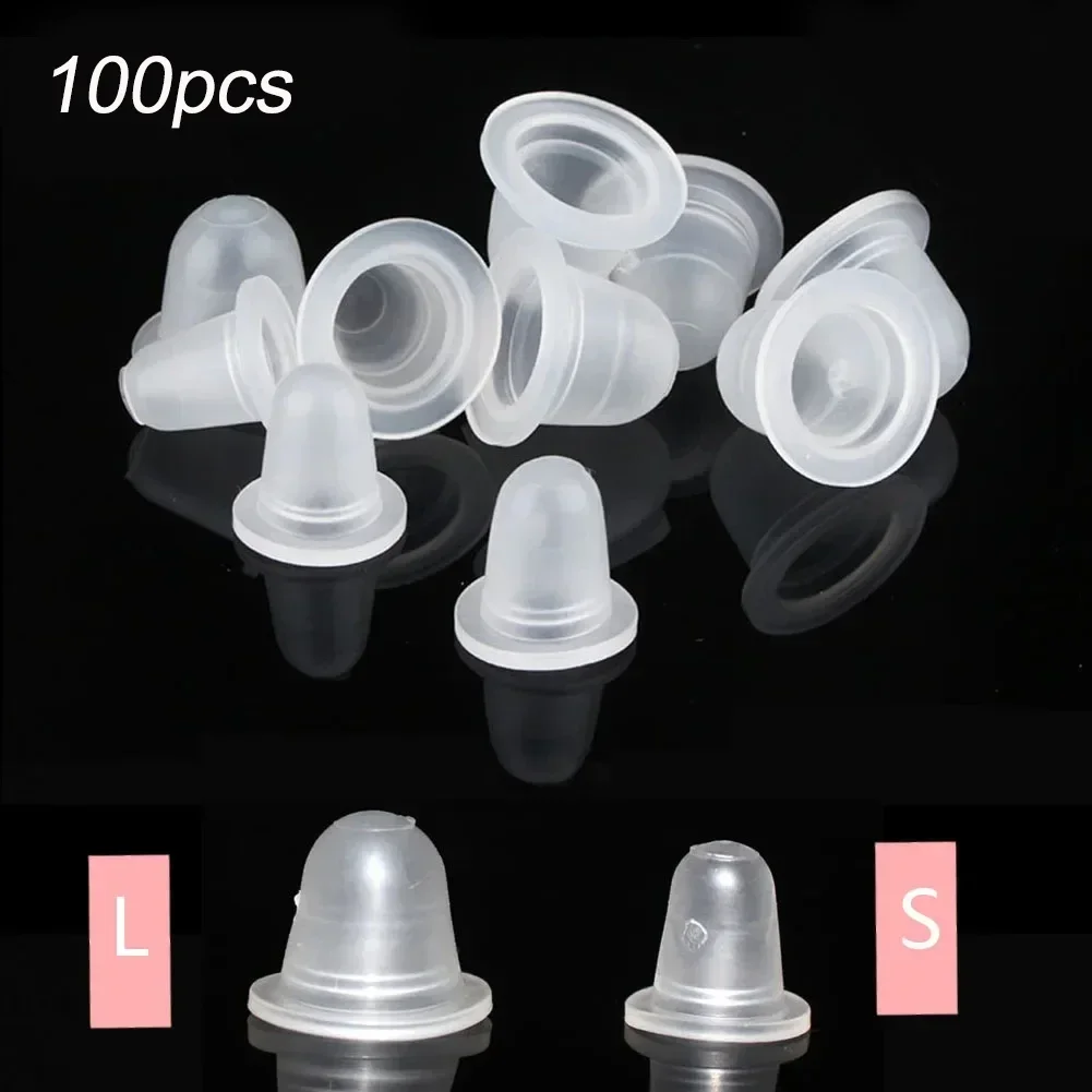 100Pcs S/L Soft Silicone Tattoo Ink Cups Disposable Microblading Makeup Pigment Holder Container Caps Tattoo Supplies Accessories Makeup