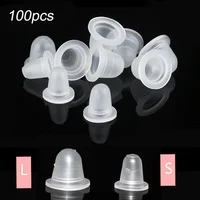 100Pcs S/L Soft Silicone Tattoo Ink Cups Disposable Microblading Makeup Pigment Holder Container Caps Tattoo Accessories Supply 1