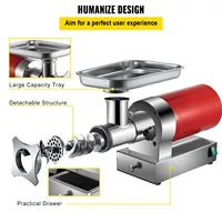 SucceBuy hachoir à viande électrique, 661 lb/heure 1100 W hachoir à viande hachoir à viande électrique 1,5 HP avec 2 plaques de broyage, 2