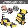 Rolling Tool Box Portable Metal Toolbox Organizer with Wheels and 2 Drawers Separate Rolling Upright Trolley Tool Chest 4