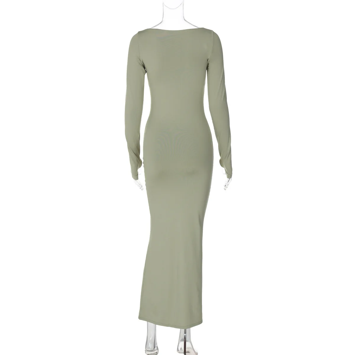 Vestido largo plisado ajustado de moda para mujer, cintura alta, patchwork, manga larga, liso, ajustado, vestido de fiesta para mujer, nuevo