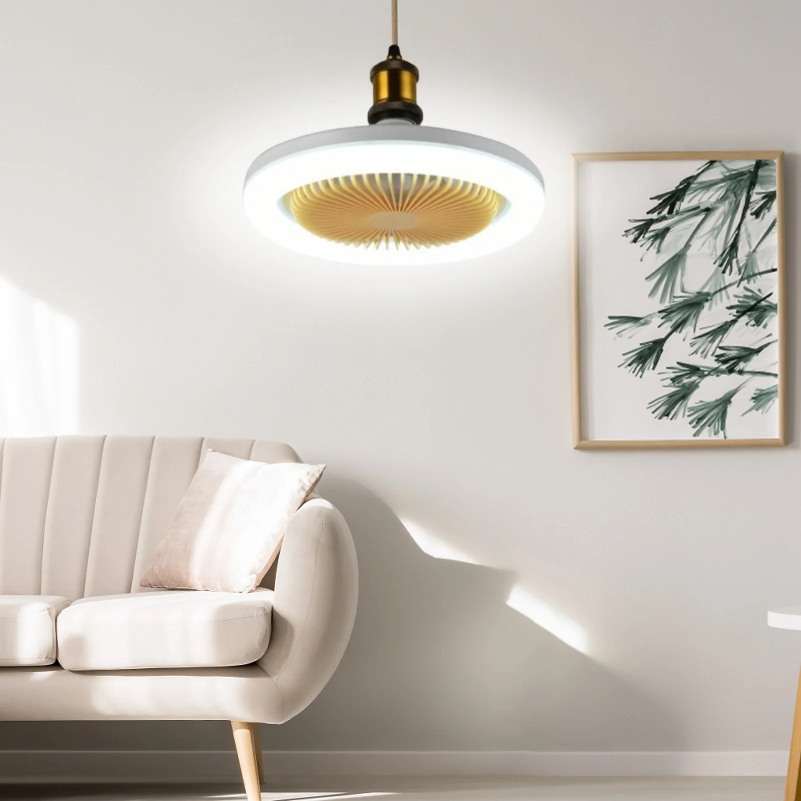 30W Ceiling Fan with Integrated Lights E27 Remote Ceiling Lighting Bedroom Living Room Switch Control 2400LM Home Lamps AC86-25V