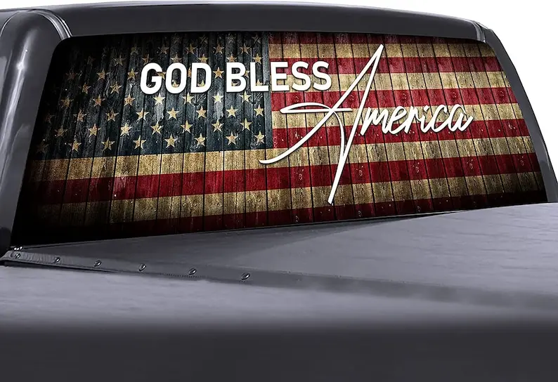 

Partyholics American Flag Waterproof Rear Window Decals for Trucks, SUVs -Back Window Graphics Truck Decals Sticker For Vehicle