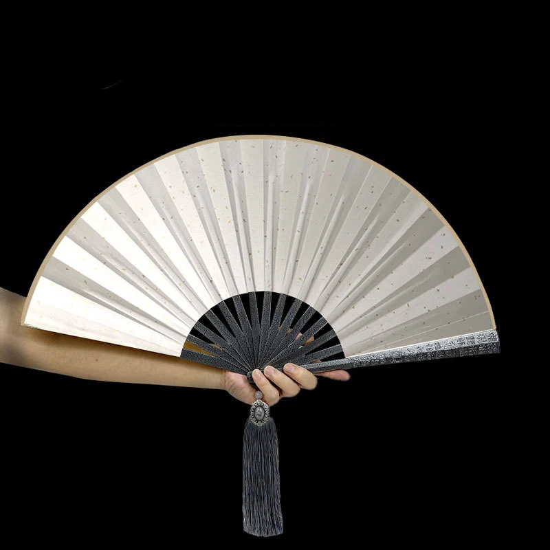 

Tungsten Steel Alloy Metal Fan Self-defense Kung Fu Fan Classical Silk Cloth Folding Fan Decoration Gift Japanese Decor Home