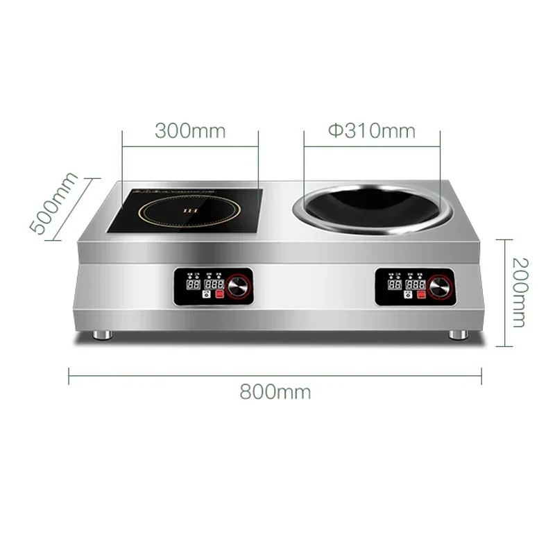 New Commercial Induction Cooker 5000W High-power Flat And Concave Plane Induction Cooker Food Cooking Stir-frying Soup Equipment