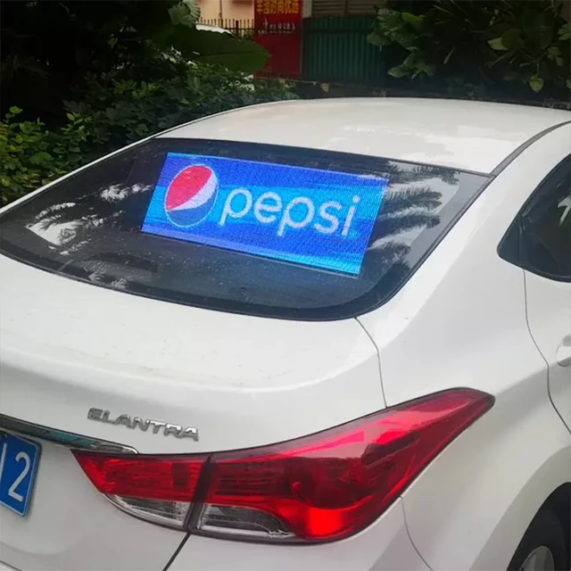 Car Rear Window Led p2.6-5.2 Full Color Display Advertising Taxi Top Led Intelligent Management Control room Transparent Screen