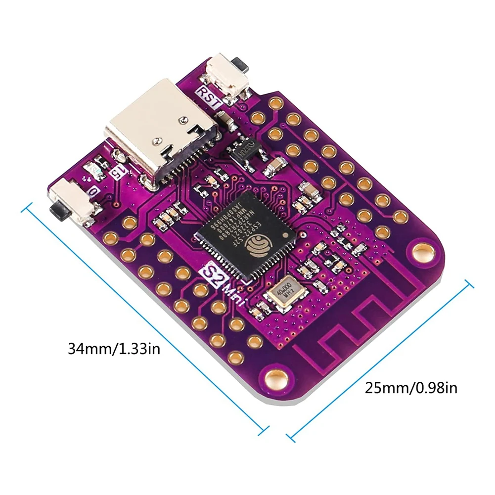 6Pcs ESP32 S2 Mini V1.0.0 WiFi IOT Board Based ESP32-S2FN4R2 ESP32-S2 4MB Flash 2MB PSRAM MicroPy