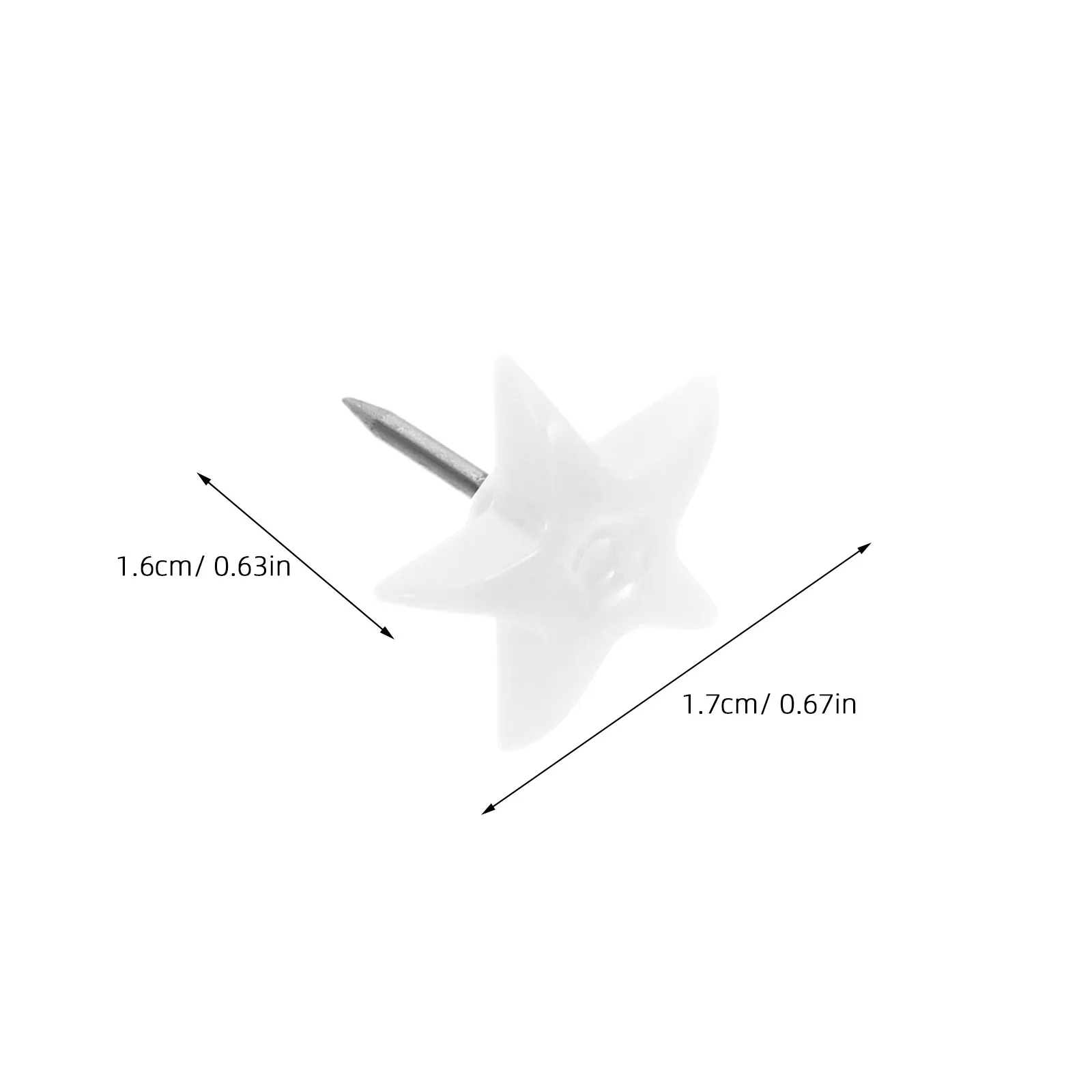 50개 별 모양 푸시핀, 코르크보드, 게시판, 사진, 지도, 달력용 컬러 5각 별 모양 푸시핀