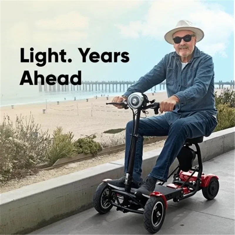 Foldable Mobility Scooter 500W Dual Motor 15.6AH Mini Small 4 Wheels Disability Electric Scooters Elderly Portable Parent-child 4